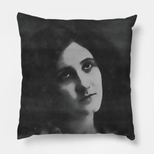 Woman in black and white portrait european vintage actress Pillow