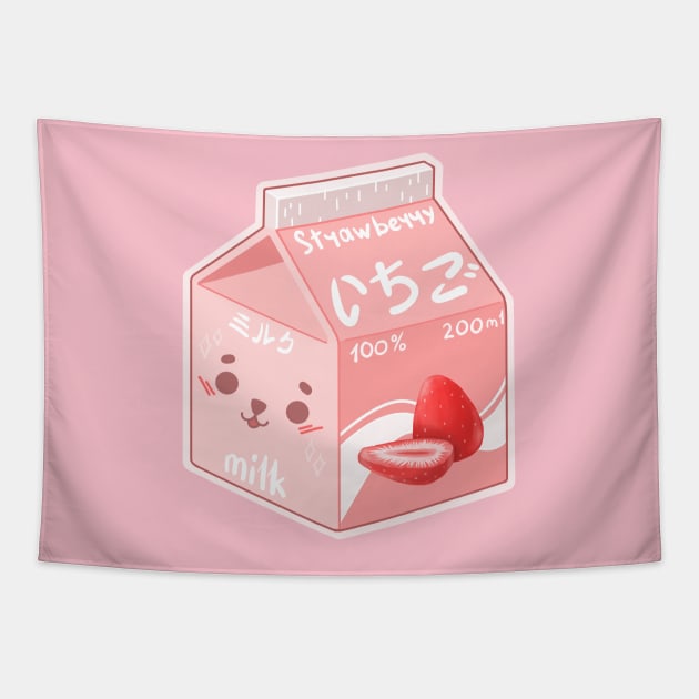 Strawberry milk Tapestry by Galka