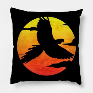 Parrot At Sunset Pillow