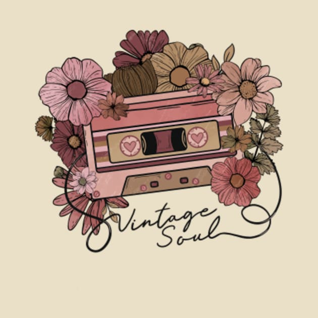 Vintage Soul Cassette Tape With Flowers by MaypopHouseDesigns