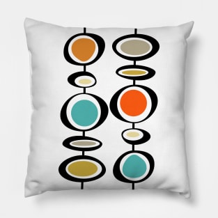 Colorful Hanging Circles Mid Century Retro Pillow