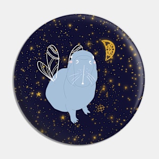 Curious Stellar Capybara Pin