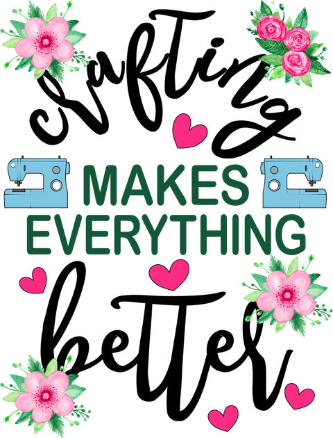 Crafting Makes Everything Better Sewing Machine Floral Kids T-Shirt by alcoshirts