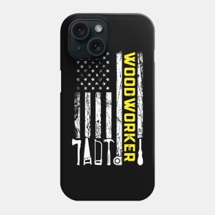 American Flag Woodworker carpenter Phone Case