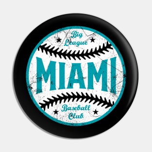 Miami Retro Big League Baseball - Black Pin