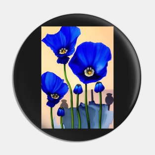 STYLISH BLUE POPPY Pin