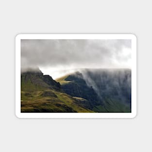 Cloudfall - clouds tumble over the Trotternish ridge - Skye, Scotland Magnet