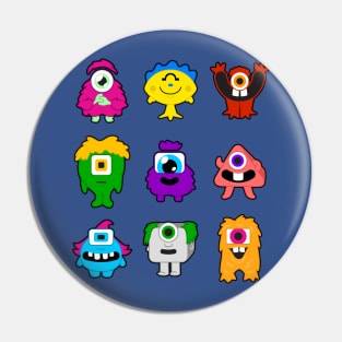 Doodle Monsters Pin