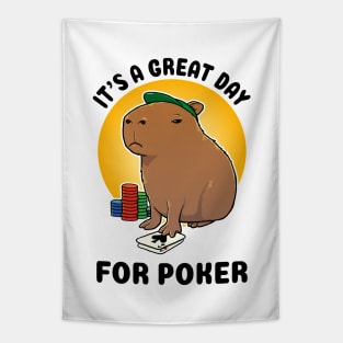 It's a great day for poker Capybara Tapestry