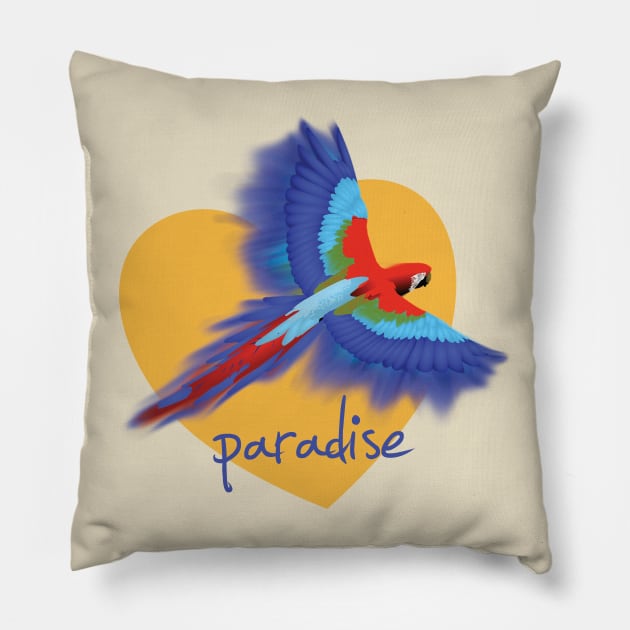 Paradise Parrot Pillow by SpassmitShirts