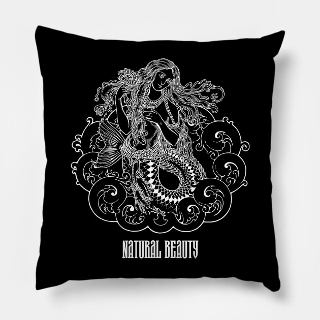 NATURAL BEAUTY MERMAID AESTHETIC GIFT Pillow by Cadaverous