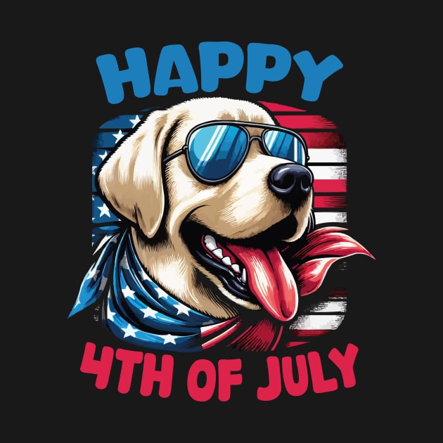 Happy 4th of July Patriotic American Labrador Retriever by JUST PINK