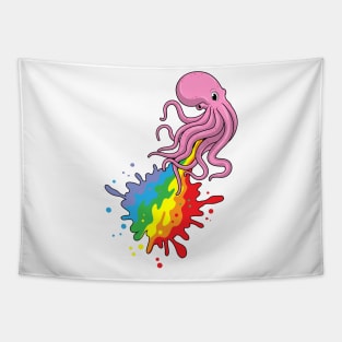 Octopus with Rainbow Tapestry