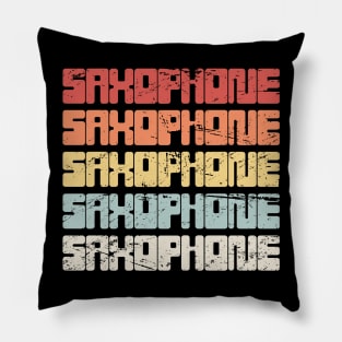 Vintage SAXOPHONE Text Pillow