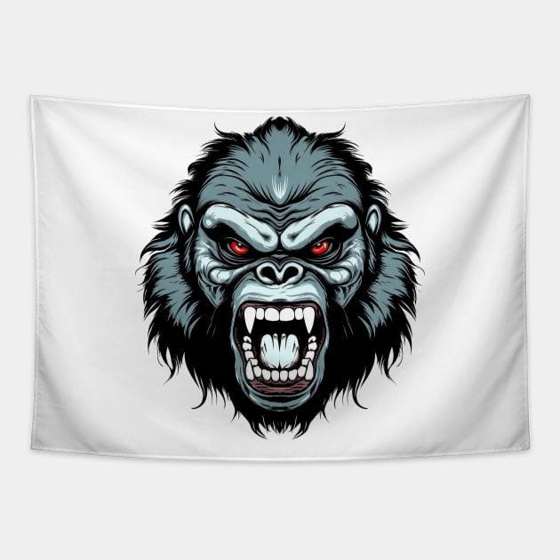 Angry gorilla Tapestry by RosaliArt