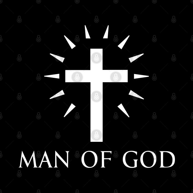 Man Of God - Roman Catholic Cross - White - Christian Series 9W by FOGSJ