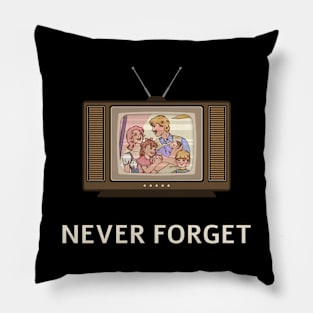 Never Forget Vintage Television Pillow