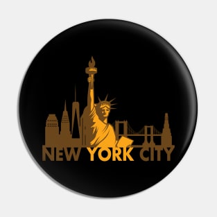 New York skyline Pin