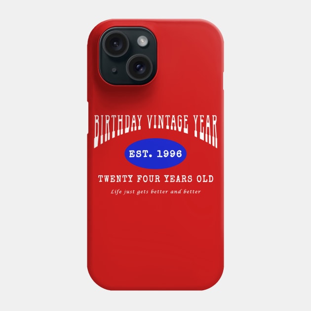 Birthday Vintage Year - Twenty Four Years Old Phone Case by The Black Panther