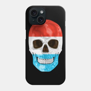 Luxembourg Flag Skull - Gift for Luxembourgish With Roots From Luxembourg Phone Case