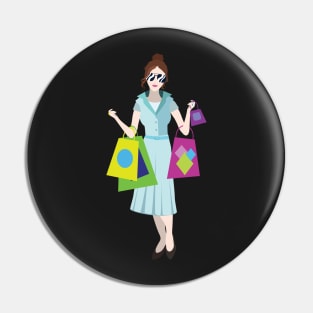 Woman Shopping Pin