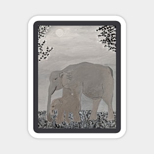 elephant by moonlight Magnet