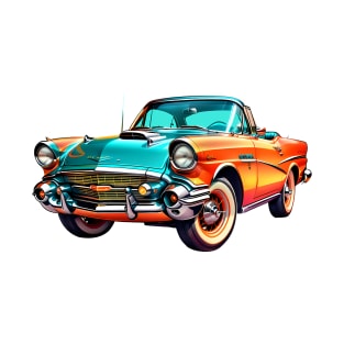 Colored Classic Car Design in Vibrant Vector Style T-Shirt