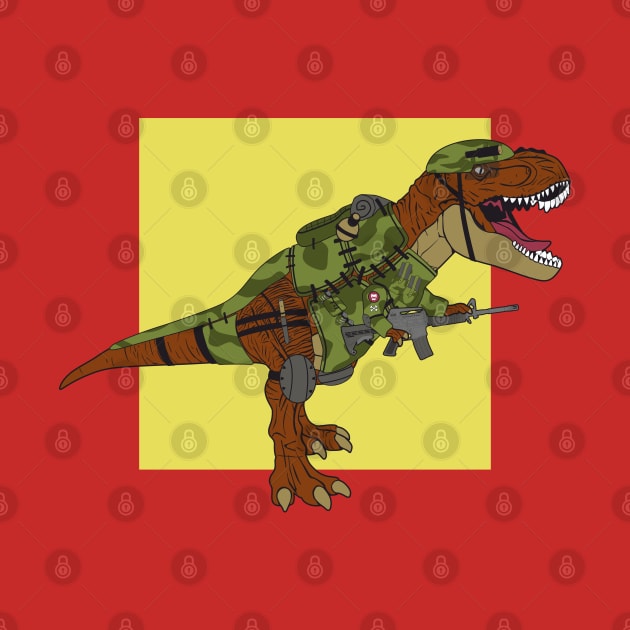 T-rex is a war veteran in prehistoric times by FAawRay