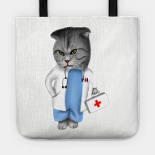 Funny Cat Doctor Tote