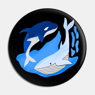 The Rhythm of Two Whales Pin