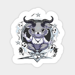 Kawaii Baphomet Black & White Magnet