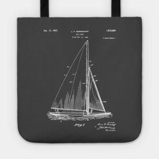 Sailboat Patent - Yacht Art - Antique Tote