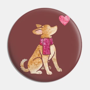 Watercolour Chihuahua dog Pin