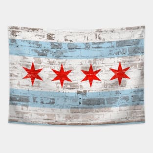 Chicago Flag on Brick Tapestry