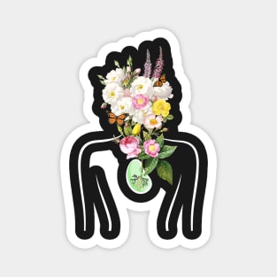 My Body Is Plant Powered | White outline Magnet