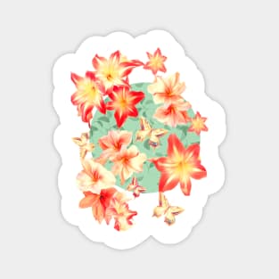 Spring Amaryllis and Butterflies Magnet