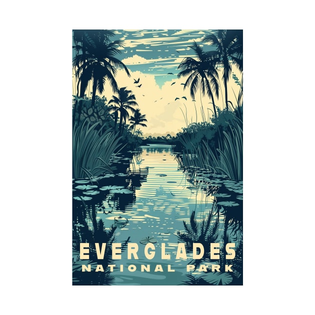 Everglades National Park Vintage Travel  Poster by GreenMary Design