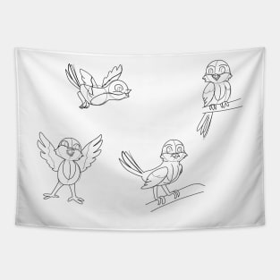 cartoon bird Tapestry