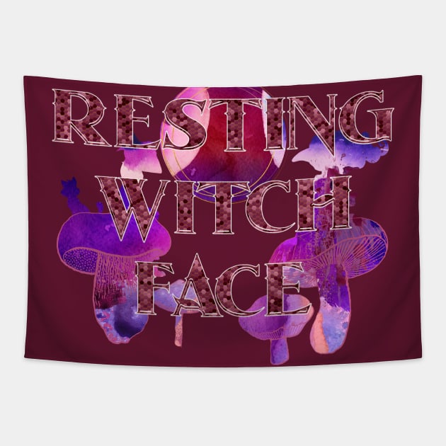 Witchy Puns - Resting Witch Face Tapestry by Knight and Moon