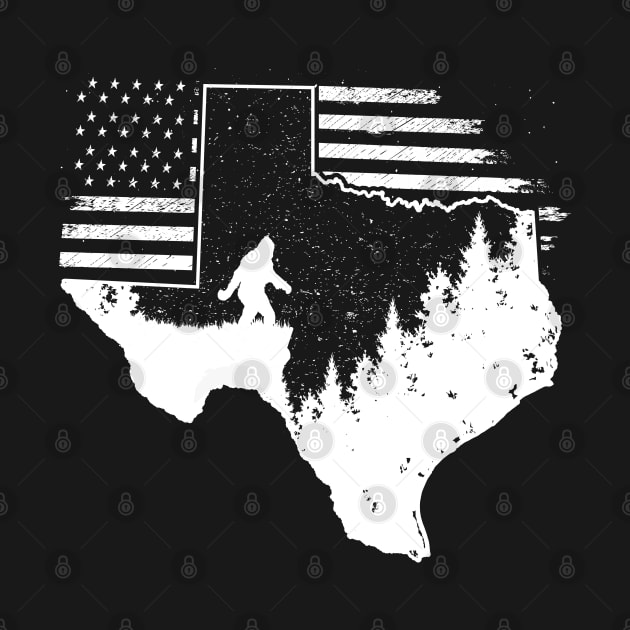 Texas Bigfoot American Flag by Tesszero