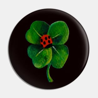 Clover leaf and Ladybug Pin