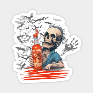 Drunk skull Magnet