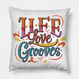 Vintage Life Love Grooves Watercolor Pillow