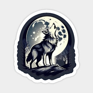 Howling wolf gift ideas Magnet