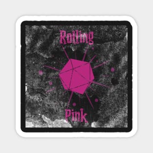 Rolling Pink Dice Magnet