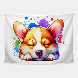 Dreamy Corgi Bliss Tapestry