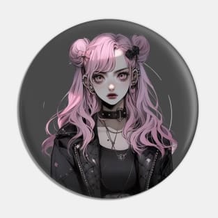 Cute Pastel Goth Girl Pin