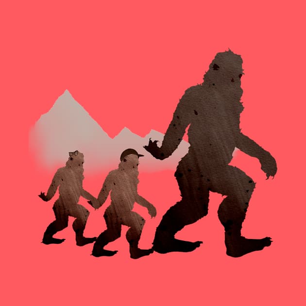 Bigfoot and the Family on Hike by FishWithATopHat