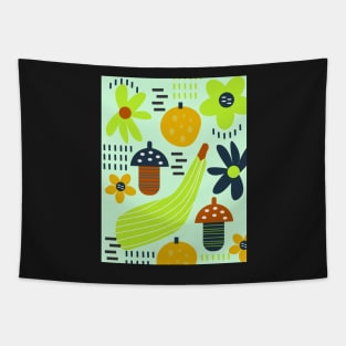 Colorful veggies and flowers Tapestry