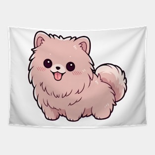 Cute Pomeranian Waiting Tapestry